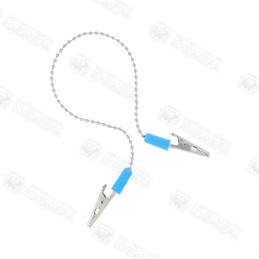 Porta baberos / Clip de acero plateado