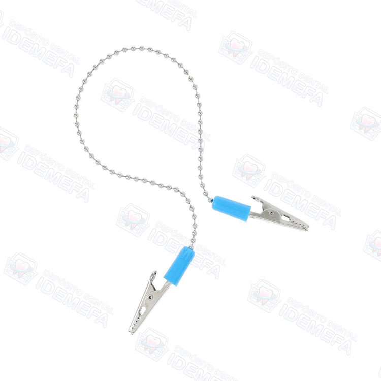 Porta baberos / Clip de acero plateado