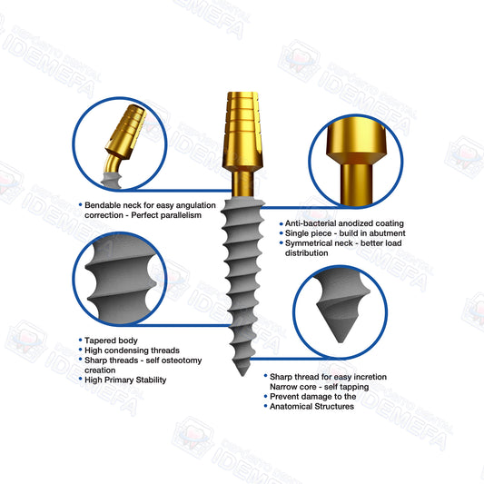 Implante Monofásico Compresivo de Cuello Doblable (Compressive Bendable) - BioLine®