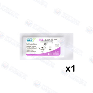 Hilo de Sutura de Ácido Poliglicólico (PGA) - Sutura Absorbente by GDT® - Violeta / 3-0 / Sobre individual