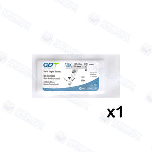 Hilo de Sutura Seda Trenzada (GDT Silk Suture) by GDT® - Negro / 3-0 / Sobre individual